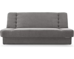 Zitsbank met slaapfunctie en opbergruimter, een bank voor de woonkamer, een slaapbank 192x92x85 cm - CYPRUS - Grijs (Soro 90)