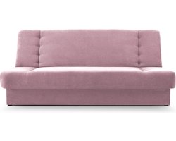 Zitsbank met slaapfunctie en opbergruimter, een bank voor de woonkamer, een slaapbank 192x92x85 cm - CYPRUS - Roze (Soro 61)