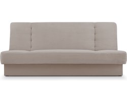 Zitsbank met slaapfunctie en opbergruimter, een bank voor de woonkamer, een slaapbank, Corduroy stof 192x92x85 cm - CYPRUS new - Beige (Poso 02 + Paros 02)