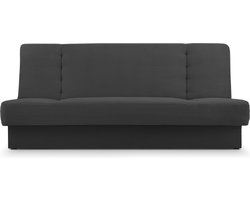 Zitsbank met slaapfunctie en opbergruimter, een bank voor de woonkamer, een slaapbank, Corduroy stof 192x92x85 cm - CYPRUS new - Zwart (Poso 34 + Kronos 34)