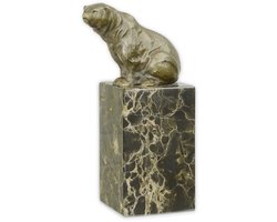 Zittende beer - Bronzen beeld - sculptuur - 22,1 cm hoog