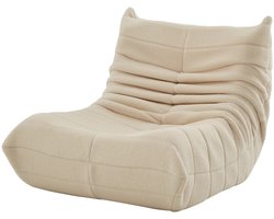 Zitzak - fauteuil - Zitzak voor volwassenen en kinderen - Beige - Zitzakken - Teddyfleece - Lounge stoel voor woonkamer, slaapkamer en kinderkamer - Lichtgewicht - Makkelijk verplaatsbaar - Loungestoel
