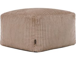 Zitzak Hocker - Poef Voetenbank - Ontspannen Zitten - Met Vulling - 40x40x24 cm - Bruin