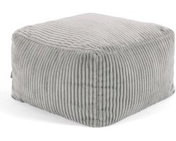 Zitzak Hocker Voetenbank in Grijs Corduroy – Luxe Poef voor Woonkamer en Slaapkamer
