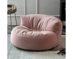 Zitzak Stoel Chenille Cover - Wasbaar en Ultra Zacht - Poef Ottomaanse voor Kinderen en Volwassenen - Luie Fauteuil Bank - Geschikt voor Woonkamer Meubels (Kleur: Lichtroze, Maat: 100cm)
