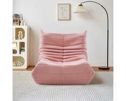 Zitzak, vloerbank, vloerstoel met rugleuning, comfortabele XXL leesstoel - 86x105x75cm, luie bank, zitzak voor slaapkamer, woonkamer, relaxfauteuil, roze