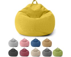 Zitzak voor Kinderen en Volwassenen - Hoes Alleen (zonder Vulling) - Zitzak Stoel voor Slaapkamer, Kantoor, Woonkamer, Patio (Geel, 100 x 120 cm)