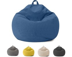 Zitzak voor Kinderen en Volwassenen - Zitzak Hoes Zonder Vulling met Ritssluiting voor Volwassenen en Kinderen - 100 x 120 cm Zitzak Stoel voor Slaapkamer Kantoor Woonkamer Patio (Blauw)
