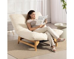 Zitzakstoel voor Volwassenen – Armloze Loungestoel van Ribstof – 1-Persoons Relaxstoel met Rugleuning – Voor Woonkamer en Slaapkamer