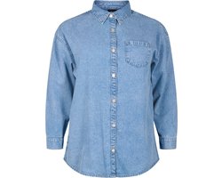 ZIZZI JEVA, L/S, SHIRT Dames Blouse - Light Blue - Maat S (42-44)