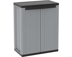 ZMR® Tuinkast Kunststof - Tuinkast - Tuinkist - Grijs/Zwart - 38cm x 68cm x 85cm