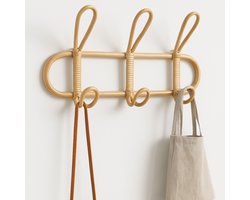 Zo leuk voor de kinderkamer deze Rotan kapstok/ Kinderkapstok / Boho / Kinderkamer kapstok / Rotan / 3 haaks / 40x20