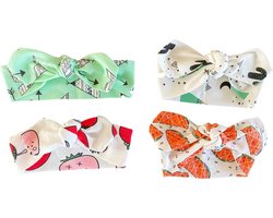 Zody Shop Haarbandset (4 stuks) Fruit & Indian Style - 100% Katoen - Voor Baby en Kind tot 1 jaar - Haarband voor Baby Meisjes