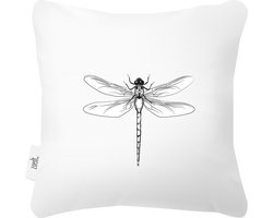 Zoedt buitenkussen - zwart wit - Libelle - 40x40 cm