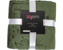 Zoem - Fleece deken XL - Fleece plaid XL - Extra zware kwaliteit - Olijfgroen - Groen - Kerst - Picknick - Terras - Tuinset - Duurzaam - 205 x 150 - 300 gsm - Kleedje