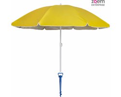 Zoem - Parasol - Inclusief houder - Strand - Geel - Strong - Winddicht - Windsterk - Zon - Paraplu - Parasolhouder