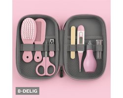 ZoeZo Baby Manicureset 8-delig - Baby Verzorgingsset - Nagelknipper / Nagelvijl - Babygeschenkset - Kraamcadeau - Roze