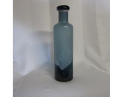 ZoeZo Design - 2 stuks - Vaas - fles - Frosted - Blauw - 37 x Ø 9 cm - opening Ø 3.5 cm - waterdicht