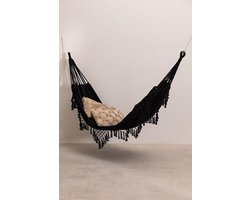 ZoeZo Design - Hangmat - zwart - voor binnen of buiten - Boho-hangmat - Ibiza hangmat