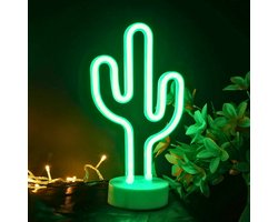 ZoeZo Design - Neon LED lamp Cactus - Groen - Decoratie - Sfeerverlichting - Wandlamp - Neon Verlichting - Op Voet