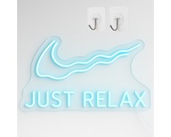 ZoeZo Design - Neon LED Lamp Just Relax - Blauw - USB - Wandlamp - Man Cave - Wand Decoratie - Sfeerlamp - Sfeerverlichting
