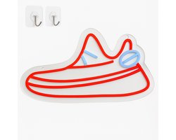 ZoeZo Design - Sneaker LED Wandlamp – Neon Lamp Rood Blauw – USB – Sfeerlamp – Wanddecoratie – Gamekamer – Tienerkamer