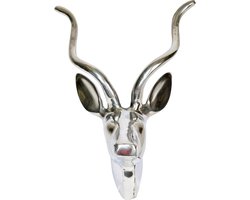 ZoeZo Design - wanddecoratie - gewei - zilver - metaal - bok - hert - rendier - 30 x 20 x 15 cm