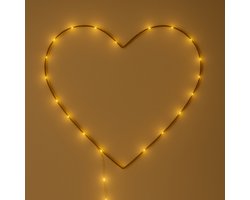ZoeZo - Hartjeslampje LED Goud – 100 LED harten Lamp – Nachtlampje & Kinderkamerverlichting - Wandlamp - Wanddecoratie