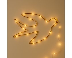 ZoeZo Nachtlampje Kinderen Vogel - LED Wandlamp Binnen - Kinderkamer verlichting - Wanddecoratie - Nachtlampje - Goud