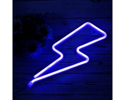 ZoeZo - Neon Wandlamp Bliksem - Blauw - LED - Neon Verlichting - Sfeerverlichting - Led lamp - Neonlicht - Neon lamp