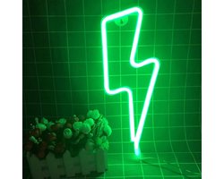 ZoeZo - Neon Wandlamp Bliksem - Groen - LED - Neon Verlichting - Sfeerverlichting - Led lamp - Neonlicht - Neon lamp