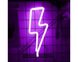 Zoezo Neon Wandlamp Bliksem - LED - Neon verlichting - Sfeerverlichting - LED lamp - Neonlicht - Paars