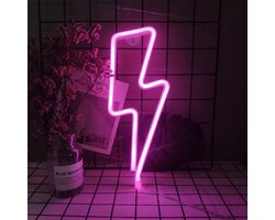 ZoeZo Neon Wandlamp Bliksem - LED - Neon verlichting - Sfeerverlichting - LED lamp - Neonlicht - Roze
