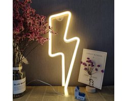 ZoeZo Neon Wandlamp Bliksem - Neon verlichting - Sfeerverlichting - LED lamp - Neonlicht - Neon Sign - Geel