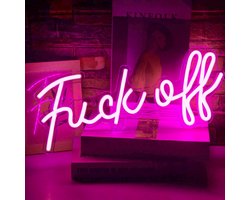 ZoeZo Neon Wandlamp Fuck Off - LED - Neon verlichting - Sfeerverlichting - LED lamp - Neonlicht - Roze