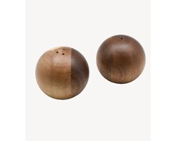 Zoha Houten Zout- en Peperstrooiers – Talu – Acaciahout – Minimalistisch Ronde Set van 2