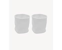 Zoha Keramische Mokken – 2 stuks – 290 ml – Diamond Weiß – Handgemaakt Servies – Biologisch Keramiek