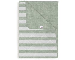 Zohome Bed Sprei Banda di Lino - Bedsprei 2 persoons - Strepen patroon - 180x260 cm - Groen