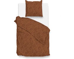 Zohome Dekbedovertrek Fiori-di-Satinado - Abstract Bedlinnen - 140x220 - Oranje - Dekbedhoes van 100% Katoen-Satijn