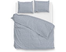 Zohome Dekbedovertrek Lino - Deken - Dekbed - Blauw - 100% Katoen - Uni - 200x220 + 2 slopen 60/70 cm