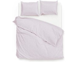Zohome Dekbedovertrek Lino - Effen Bedlinnen - 200x220 - Paars - Dekbedhoes van 100% Katoen