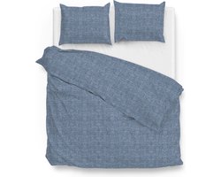 Zohome Dekbedovertrek Lino - Effen Bedlinnen - 240x220 - Blauw - Dekbedhoes van 100% Katoen