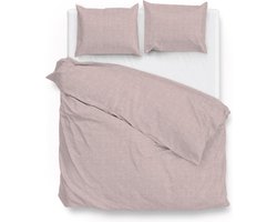Zohome Dekbedovertrek Lino - Effen Bedlinnen - 240x220 - Roze - Dekbedhoes van 100% Katoen