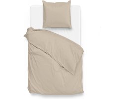 Zohome Dekbedovertrek Satinado - Effen Bedlinnen - 140x220 - Beige - Dekbedhoes van 100% Katoen-Satijn