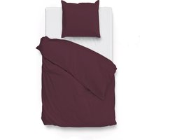 Zohome Dekbedovertrek Satinado - Effen Bedlinnen - 140x220 - Paars - Dekbedhoes van 100% Katoen-Satijn