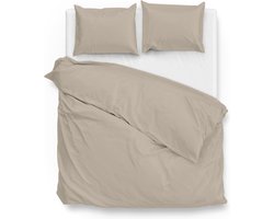 Zohome Dekbedovertrek Satinado - Effen Bedlinnen - 240x220 - Beige - Dekbedhoes van 100% Katoen-Satijn