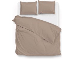 Zohome Dekbedovertrek Satinado - Effen Bedlinnen - 240x220 - Bruin - Dekbedhoes van 100% Katoen-Satijn