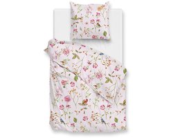 Zohome Dekbedovertrek Zita - Roze - Eenpersoons - Dekbedhoes van 100% Katoen - Bloemen - 140x220 + 1 sloop 60/70 cm - AW25