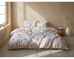 Zohome Elara Dekbedovertrek - Grijs - Eenpersoons - Dekbedhoes van 100% Katoen-Flanel - Bloemen - 140x220 + 1 sloop 60/70 cm - AW25