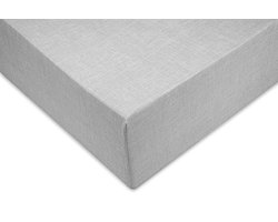 Zohome Hoeslaken Lino - Onderlaken voor tweepersoonsbed - 160x200 - 100% Katoen - Grijs